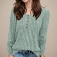 thumbnail image 2 of NINGMENG Womens Tops Solid Color Long Sleeve Tunic Crew Neck Sweaters Trendy Tops Pullover T Shirts Holiday Wear,Blue,XXL, 2 of 5