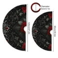 thumbnail image 3 of RMDQTR Festive Christmas Tree Skirt35.4x35.4in - Holiday Home Decor for Xmas Party Silver and Bright Red Roses, 3 of 6
