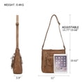 thumbnail image 4 of KL928 Leather Crossbody Bag with Adjustable Strap Multi-Pockets Shoulder bag for Everyday Use,Brown, 4 of 8