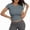 Grey, variant on LIUJUNSHOP Seamless Crop Workout Tops for Women - Athletic Running Gym Yoga Short Sleeve Shirts Basic