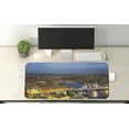 thumbnail image 2 of Modern Computer Mouse Pad, Sunset at London England Cityscape Night Time and Tower Bridge Landmark Urban, Rectangle Non-Slip Rubber Mousepad X-Large, 35" x 15", Yellow Bluegrey, by Ambesonne, 2 of 2