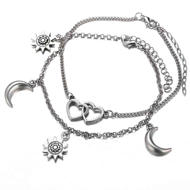 Tobilleras para mujer, tobilleras para mujer, pulseras para los pies, joyería para los pies de playa para mujer. Una tobillera.