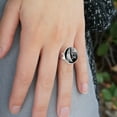 thumbnail image 2 of Corpse Bride Logo and Silhouette Silver Plated Adjustable Novelty Ring, 2 of 4