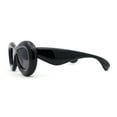 thumbnail image 3 of Womens Unique Balloon Thick Racer Shield Retro Sunglasses All Black, 3 of 4