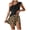 Brown, variant on Womens Tankini Swimsuit with Skirt One Shoulder Ruffle Tummy Control Swimwear