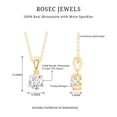 thumbnail image 4 of Rosec jewels Solitaire Moissanite Necklace for Women, 10K Yellow Gold, 4 of 6