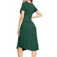 thumbnail image 3 of Aiyino Women's Short Sleeve Polka Dot Casual Dress Pleated Loose Flowy Midi Dress With Pocket, 3 of 6