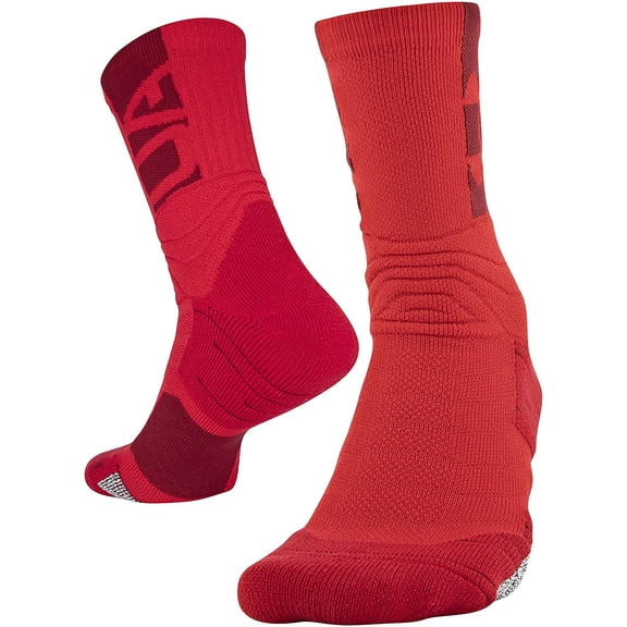 Under Armour Adult Playmaker Mid-Crew Socks, 1-Pair Red/Cardinal X-Large