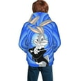 thumbnail image 3 of Youth Looney Tunes Bugs Bunny Hoodies 3d Print Pullover Hooded Sweatshirt With Pocket For Boys Girls, 3 of 7