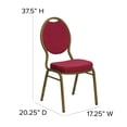 thumbnail image 4 of Bowery Hill Fabric/Metal Teardrop Back Stacking Chair Burgundy Red, 4 of 9