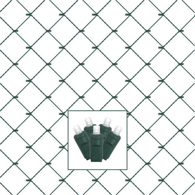 Vickerman X4G4619CSA 120Lt 4 x 6 ft. LED Pure White & Green Wire Wide Angle Net Light Set