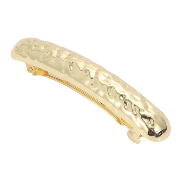 Unique Bargains 1 Pc Hair Barrettes Texture Hair Clips Gold Tone