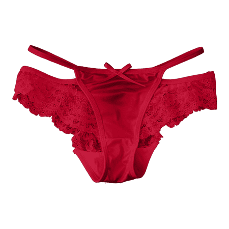 Fulorrnie Underwear for Women Cheeky Bikini Breathable Comfort Panties Cute Hipster Side Elastic Waist Panty  Red  M