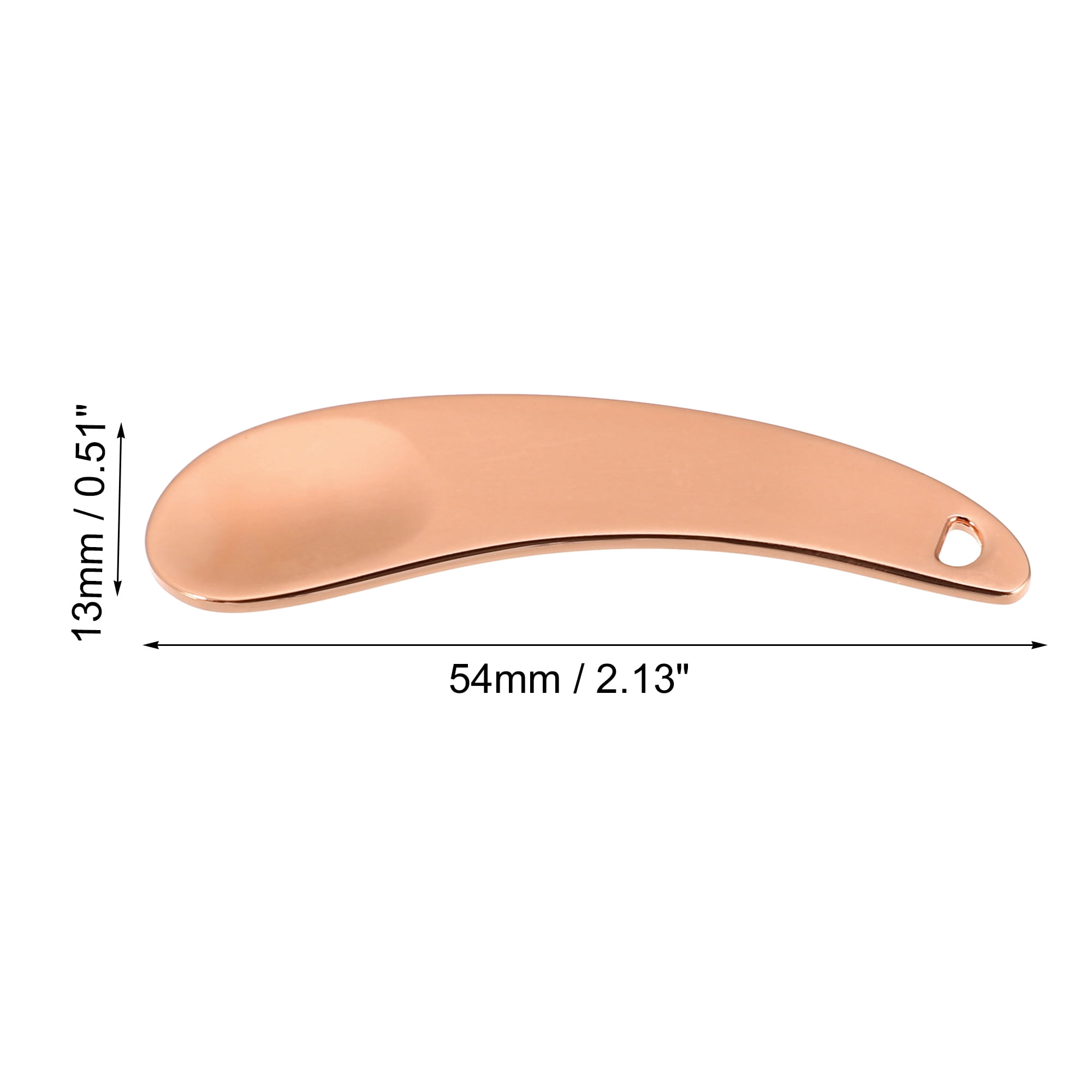 Unique Bargains 4Pcs Makeup Spatula Spoon Zinc Alloy Moon Shape 2.13"x0.51" Rose Gold Tone