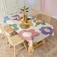 thumbnail image 3 of Colorful Daisy Flower Silhouette Pattern Rectangle Tablecloth 60"x120",Waterproof Polyester Rectangle Table Cloth, Wipeable Spillproof Polyester Tablecloth for Dining, Camping, Indoor and Outdoor, 3 of 6