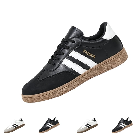 Domzle Non-Slip Fashion Sneakers for Women, Lace-Up Shoes | Memory Foam Insole Trendy Womens Footwear - Comfortable Casual Womens Sneakers - Stylish Shoes Women Breathable Footwear Black