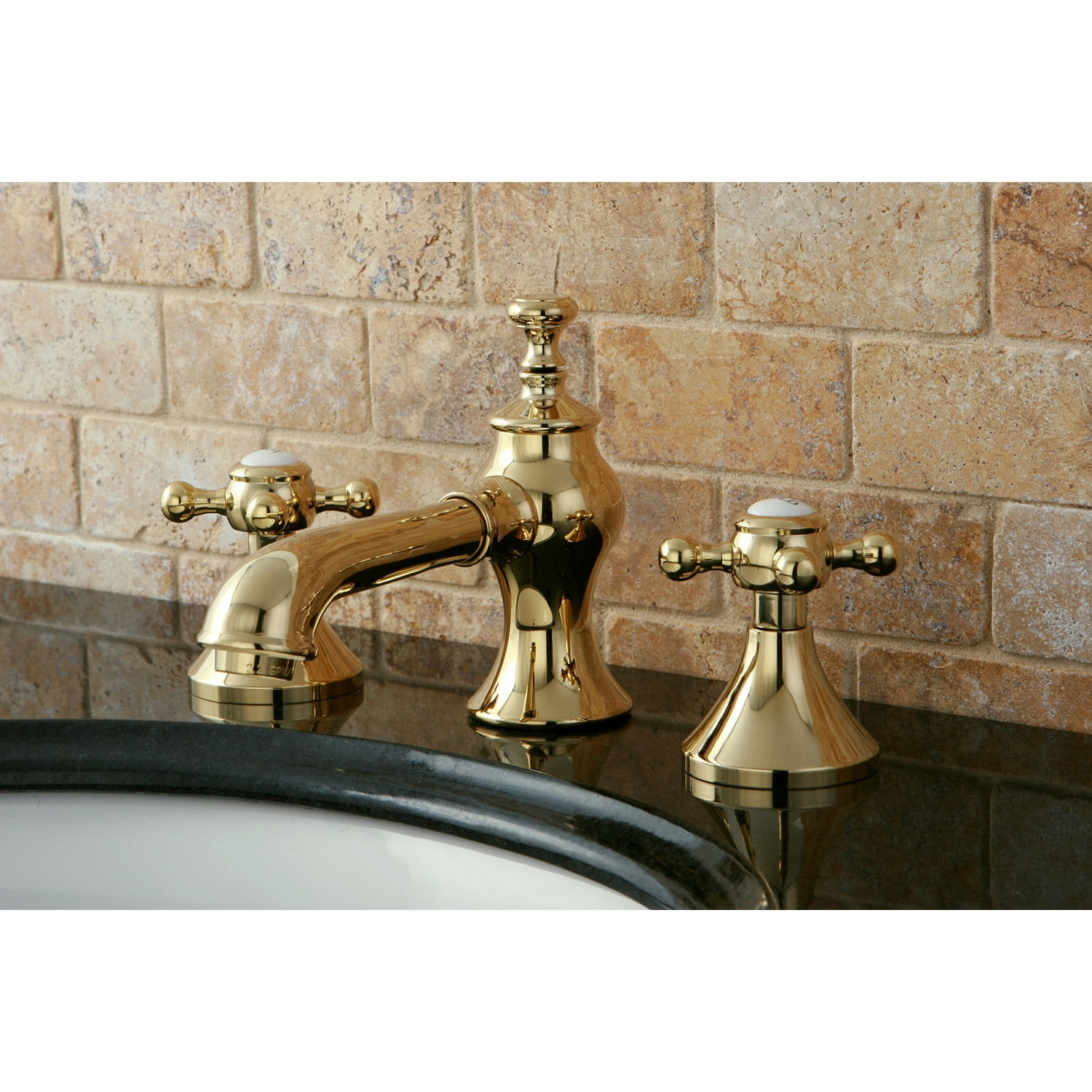Kingston Brass KC7062BX 8 in. Widespread Bathroom Faucet, Polished Brass