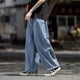 thumbnail image 4 of Pantalones vaqueros Cargo de pierna ancha para hombre, Jeans sueltos, rectos, holgados, ropa de calle de hip hop, monopatín, pantalones vaqueros neutros, 4 of 5