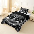 thumbnail image 2 of Homewish Boho Life Tree Twin Comforter Sets,Dark Starry Night Bedding Set,Black White,Black Reversible,2pcs,1 Comforter and 1 Pillowcase, 2 of 7