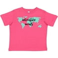 thumbnail image 3 of Inktastic Adventure Awaits Teal World Map Boys or Girls Toddler T-Shirt, 3 of 5