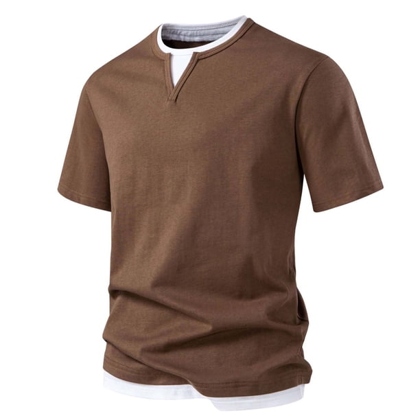 pstuiky camisetas para hombre, Blusa básica de manga corta con cuello redondo y mangas cortas para hombre camisas casuales para hombre l