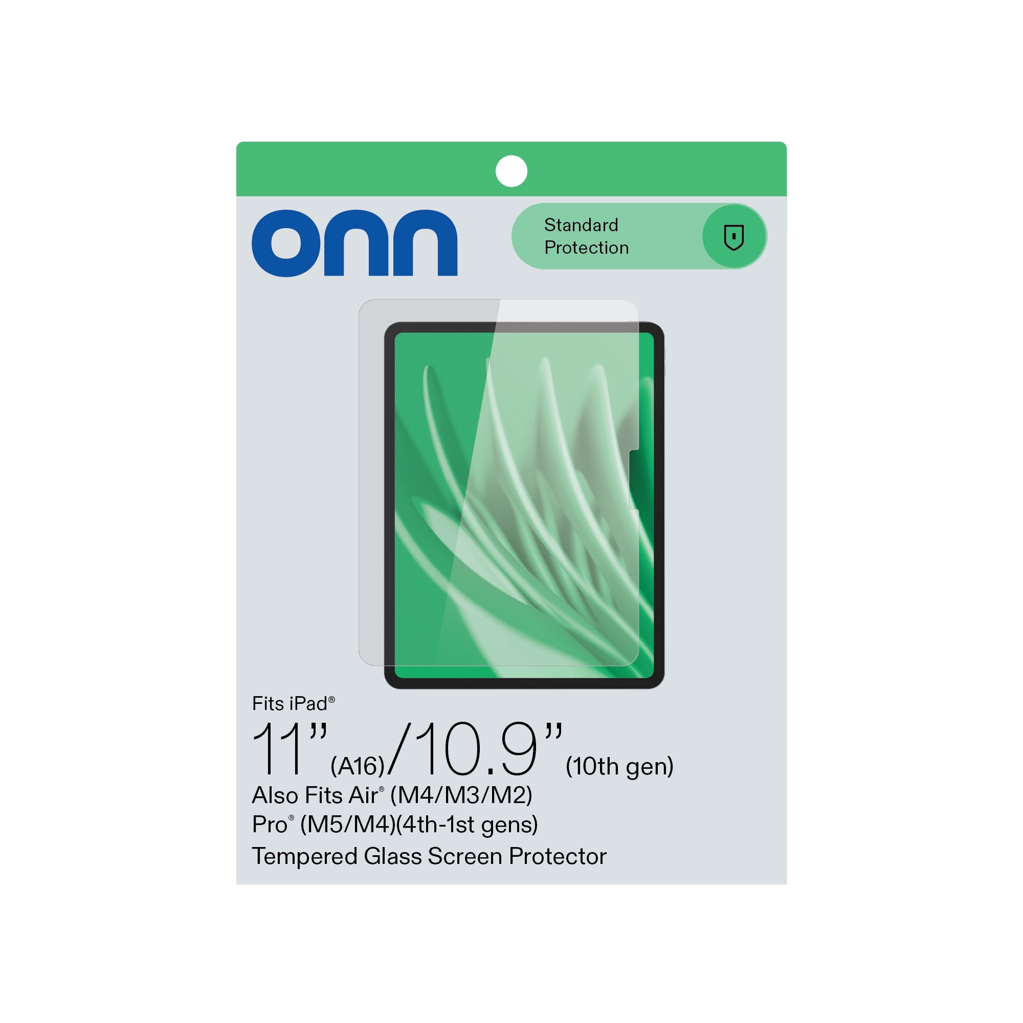 (2 pack) onn Glass Screen Protector for iPad (A16), iPad (10th generation) / iPad Air 11\" (M4, M3, M2) / iPad Pro 11\" (M5, M4, 1st, 2nd, 3rd, 4th generation) / iPad Air (4th, 5th generation)