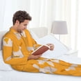 thumbnail image 6 of Honeii Flying Ducks Pattern Mens Pajamas Set,2pcs Men's Lounge Long Sleeve Sleep Shirt and Pajama Bottoms Sleepwear Set,Mens Pjs Sets-XX-Large, 6 of 7