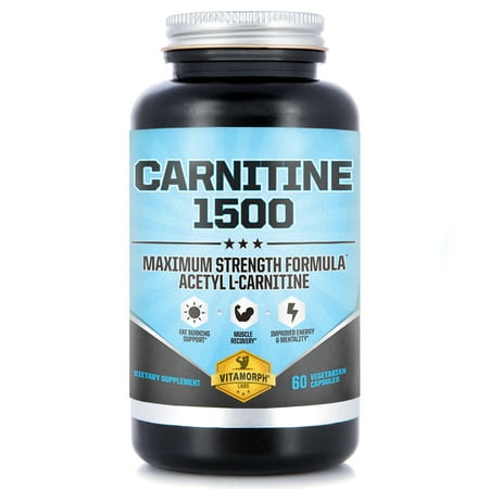 Acetyl L-Carnitine HCl capsules 1500mg Per Serving | Maximum Potency Acetyl L-Carnitine Supplement for Mentality, Energy, Fat Metabolization & Weight Loss | 60 Vegetarian
