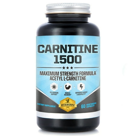 Acetyl L-Carnitine HCl capsules 1500mg Per Serving | Maximum Potency Acetyl L-Carnitine Supplement for Mentality, Energy, Fat Metabolization & Weight Loss | 60 Vegetarian Capsules