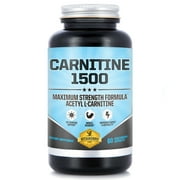 Acetyl L-Carnitine HCl capsules 1500mg Per Serving | Maximum Potency Acetyl L-Carnitine Supplement for Mentality, Energy, Fat Metabolization & Weight Loss | 60 Vegetarian Capsules