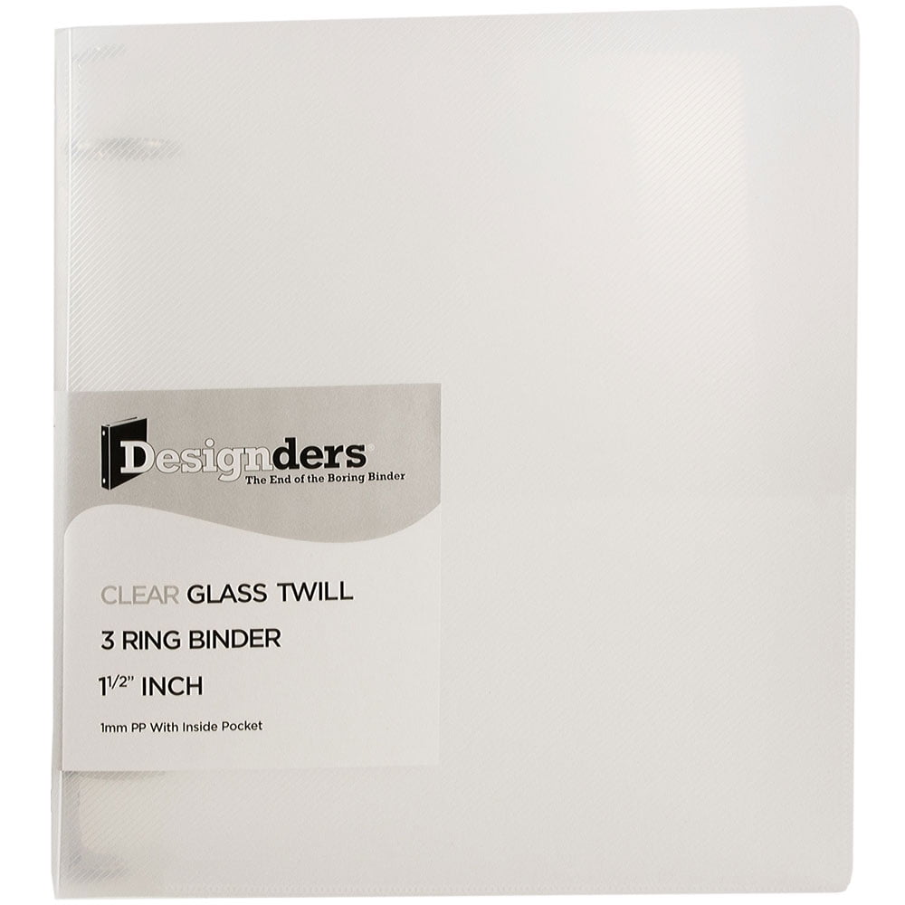 JAM Paper Plastic 1 1/2 in Binders, 3 Metal Rings, Clear, 108/Pack