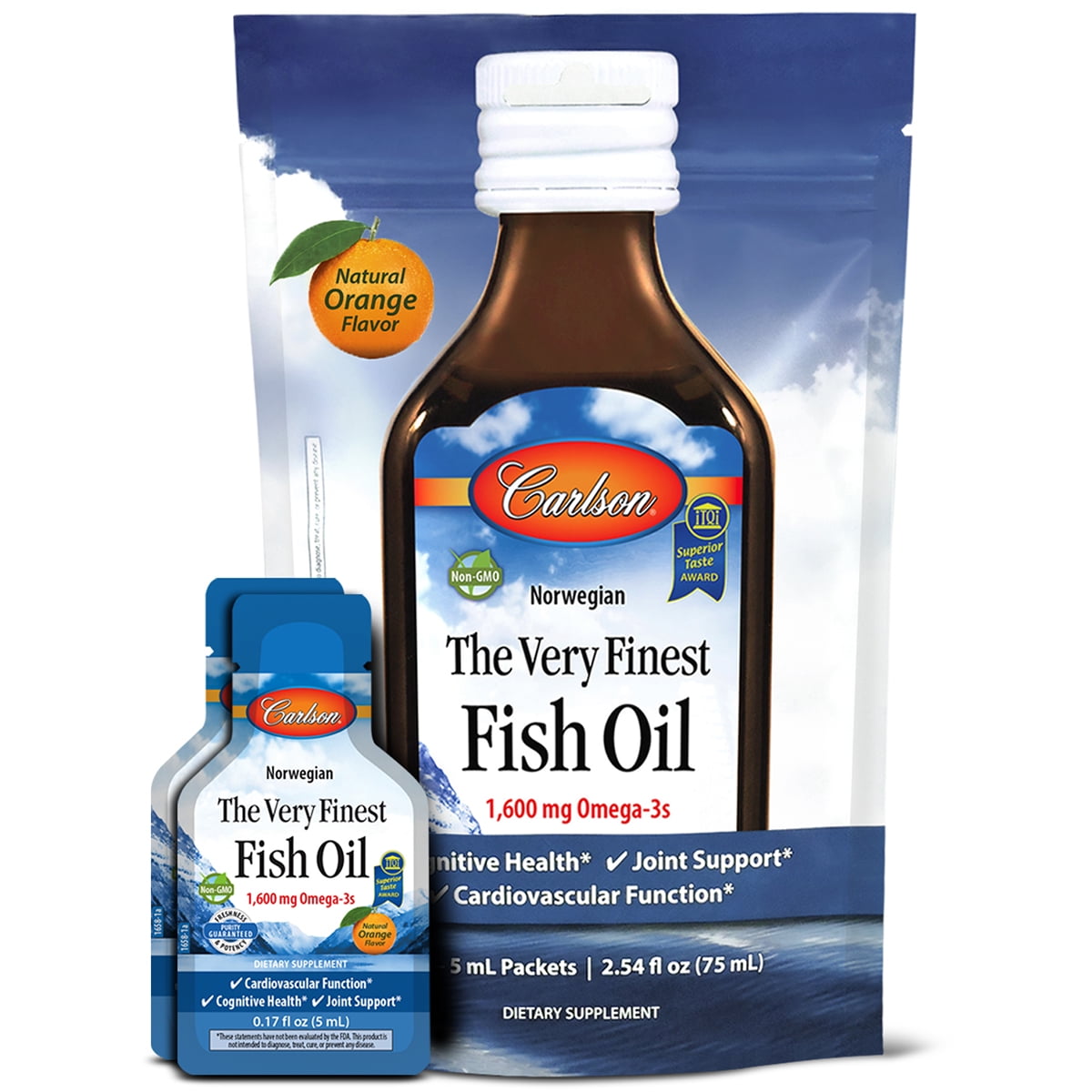 Carlson The Very Finest Fish Oil Grab + Go Packets, SingleServing