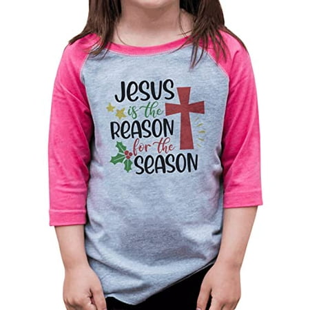 

7 ate 9 Apparel Kids Merry Christmas Shirts - Jesus is The Reason for The Season - Pink Shirt 18 Months
