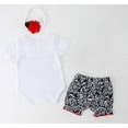 thumbnail image 2 of StylesILove Baby Girls Grandma was Here Short Sleeves Cotton Romper with Shorts and Headband 3pcs Summer Outfit, 2 of 7