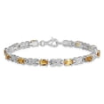 thumbnail image 4 of White Sterling Silver bracelet Gemstones Citrine Oval Yellow 7 in 5 mm, 4 of 4