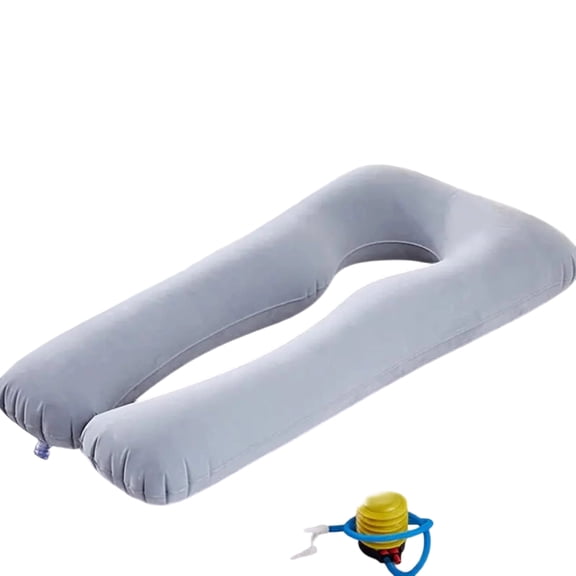 BPPEG Inflatable Pregnancy Pillow U Shape Sleeping Support Pillow for Pregnant Bump Pillow Full Body Side Sleeper - Inflatable Pregnancy Pillow (Gray)