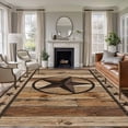thumbnail image 2 of Farmhouse Stars Area Rug 8x10 Washable Rug Non Slip Vintage Country Western Wooden Grain Large Area Rug Soft Stainresistant Indoor Floor Carpet for Living Room Bedroom Home Office Dining Room Nursery, 2 of 9