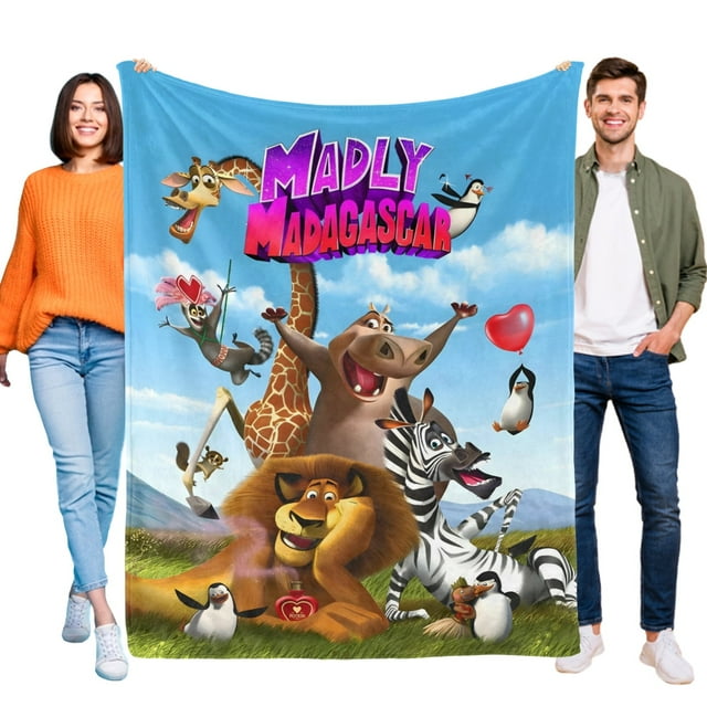 Madagascar anti-pilling, suave, ligera, esponjosa y acogedora de lujo para hogar y cocina – Perfecta para niños y adultos,80X100cm