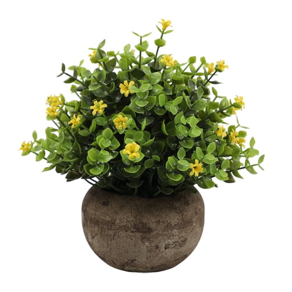 Artificial Potted Plants for Tabletop Decoration, Small Fake Flowers in Pots with Hemispherical Bonsai, Indoor Greenery for Home Office Desk Harlik