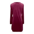 thumbnail image 4 of CAIXIA Women's Velvet Dresses Cowl Neck Long Sleeve Party Cocktail Holiday Mini Dresses 2026,Wine, 4 of 5