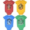 Warner Bros. Harry Potter Hogwarts Baby Boys 4 Pack Short Sleeve Bodysuit 12 Months