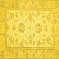 thumbnail image 1 of Ahgly Company Machine Washable Indoor Square Oriental Yellow Traditional Area Rugs, 4' Square, 1 of 4