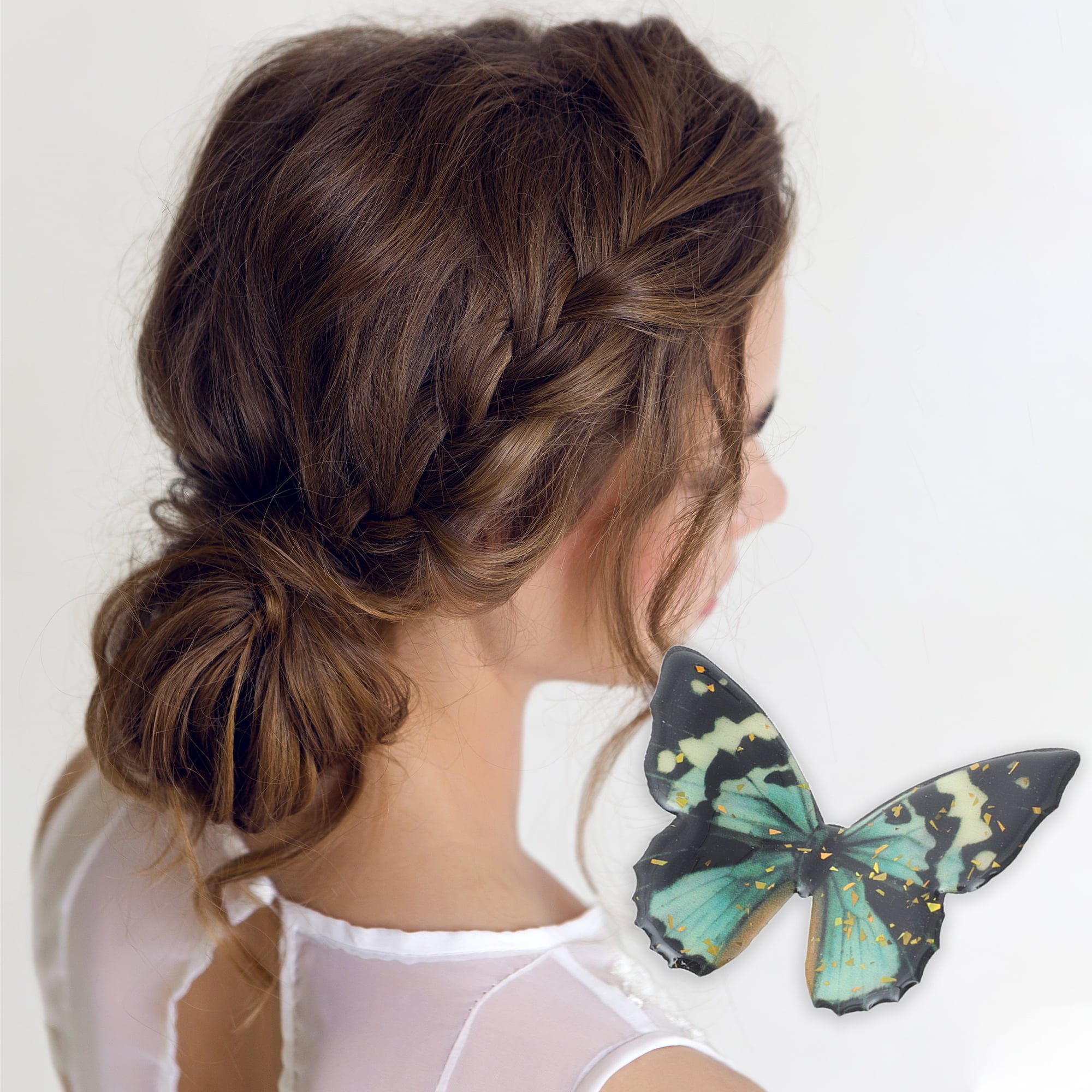 Unique Bargains Halloween Christmas Duckbill Butterfly Hair Clips 3 Pcs Black Green Yellow