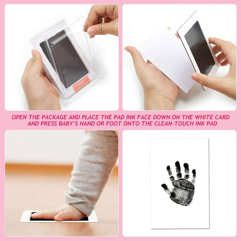 4 Color Inkless Hand and Footprint Kit Clean Touch Ink Pad for