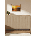 thumbnail image 5 of Modern Fluted Buffet Cabinet With Storage, 4 Soft-close Doors, Adjustable Shelves, Thick Top, Cable Management, 15.6” Deep Sideboard For Kitchen, Dining, Or Media Console, 5 of 8