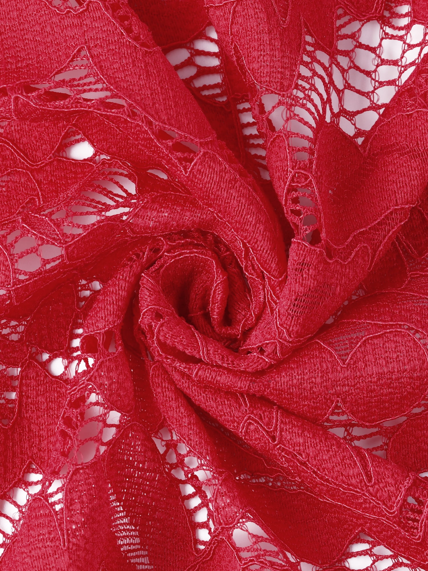 DARING DIVA Women's Plus Cropped Cardigans Floral Lace Bolero Shrugs 3X Red