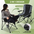 thumbnail image 5 of REDCAMP Oversized Folding Camping Chair 2-Pack for Adults, Heavy Duty Portable Lawn Chairs with High Back, Cup Holder, Detachable Rockers, Black, Supports Up to 330 lb, 5 of 10
