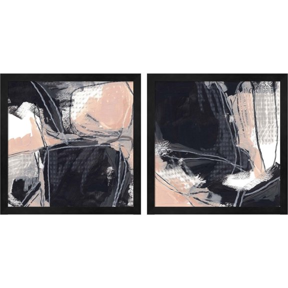 Great Art Now Indicator by June Erica Vess, 2 Piece Framed Art Set Each 13.25"W x 13.25"H