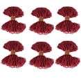 thumbnail image 1 of Toystoory Juego de 6 manteles individuales de gasa plisada cuadrada de Bali para decoración de de comedor, bodas y fiestas. Mostrada vino tinto, 1 of 6