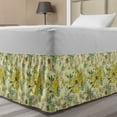 thumbnail image 1 of Floral Bed Skirt, Watercolor Style Illustration of Rhythmic Blossoms in Pastel Colors, Elastic Bedskirt Dust Ruffle Wrap Around for Bedding Decor, 4 Sizes, Pastel Green Multicolor, by Ambesonne, 1 of 2